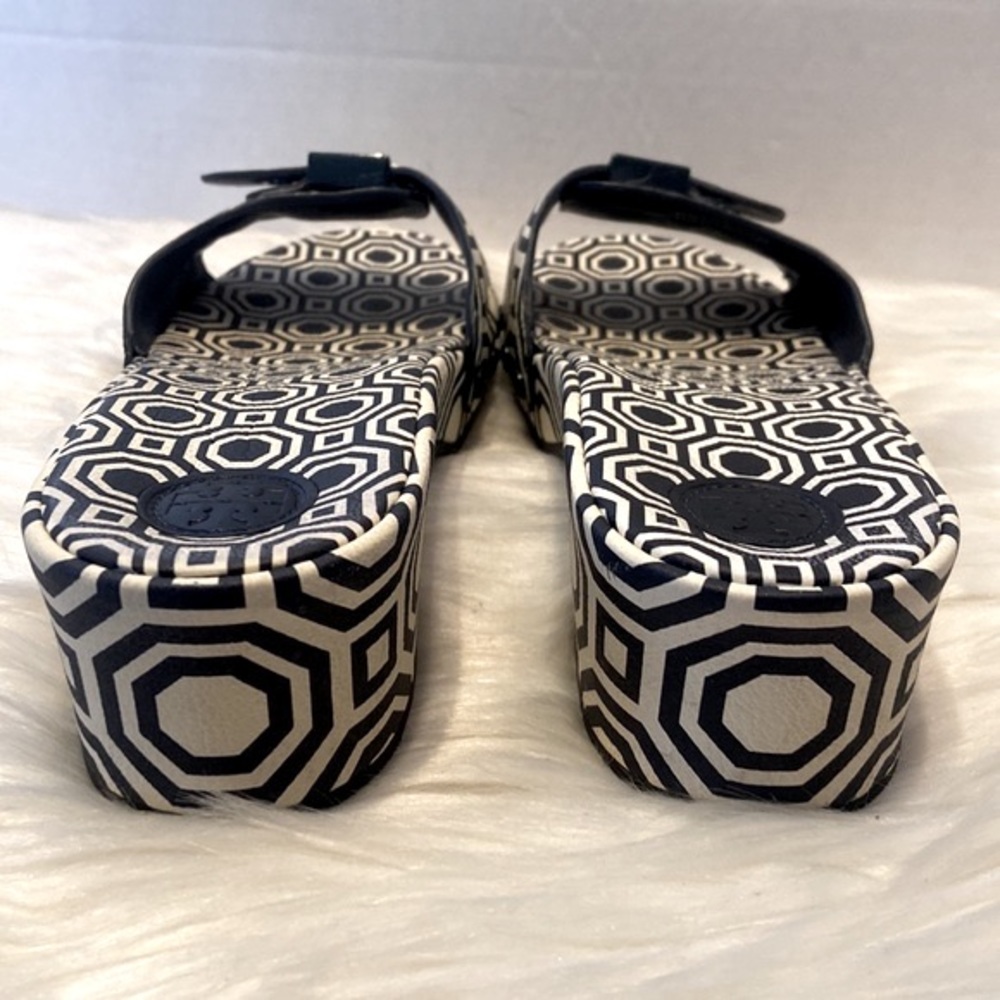 Tory Burch Noah Navy Leather Slides Size 7 1/2 - Picture 10 of 16